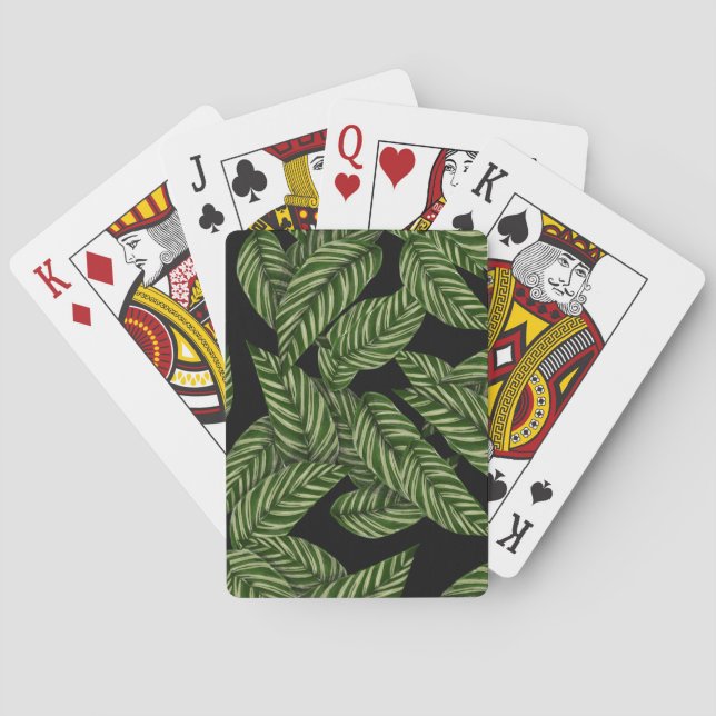 Tropical Leaves Pattern Playing Cards (Back)