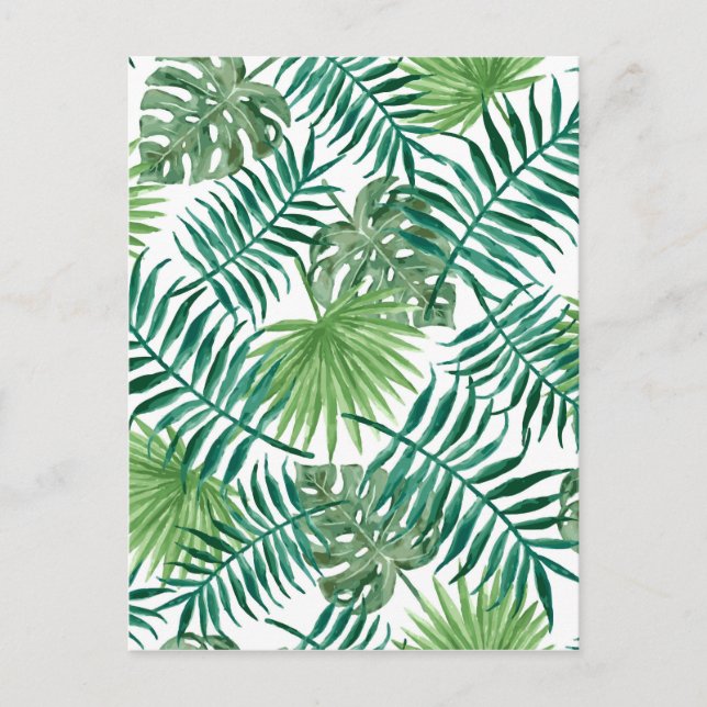 Tropical Leaves pattern Postcard (Front)