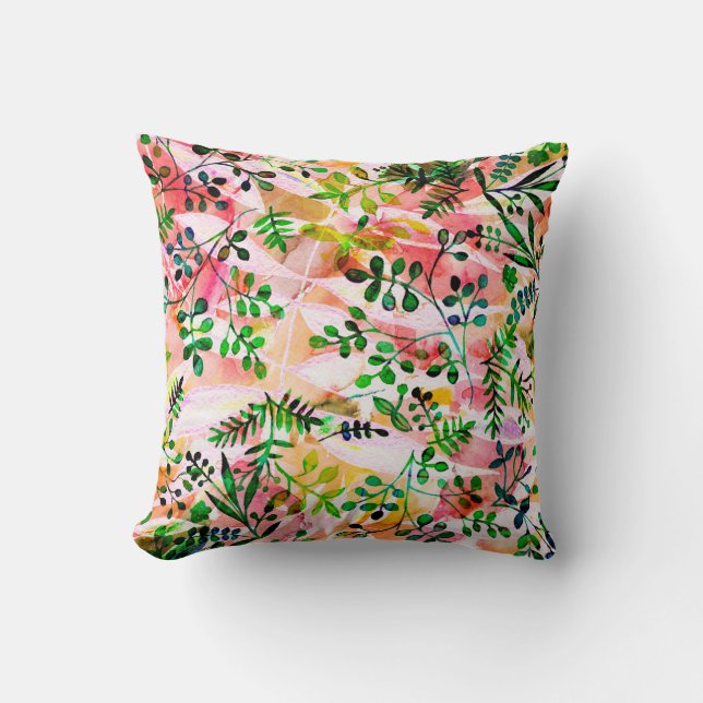 Tropical leaves pattern repeating. Artistic photo  Cushion (Front)