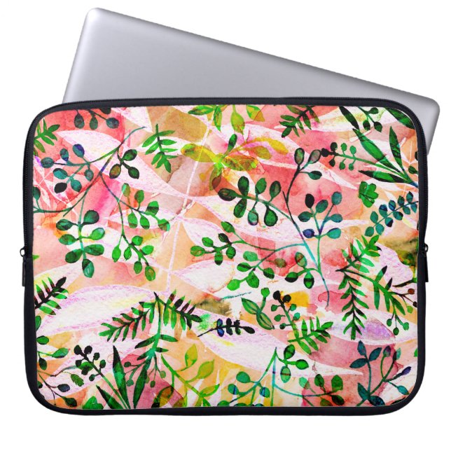 Tropical leaves pattern repeating. Artistic photo  Laptop Sleeve (Front)