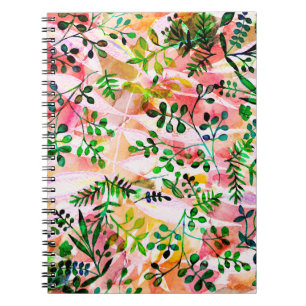 Tropical leaves pattern repeating. Artistic photo Notebook