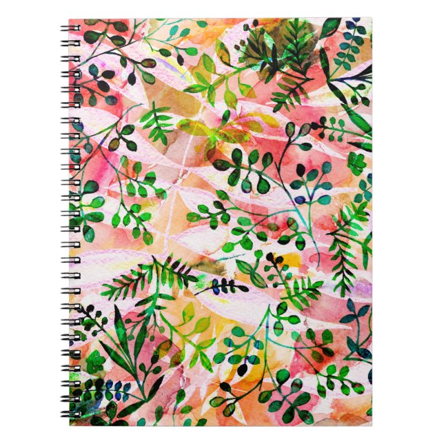 Tropical leaves pattern repeating. Artistic photo  Notebook (Front)