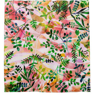 Tropical leaves pattern repeating. Artistic photo Shower Curtain