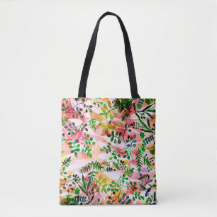 Tropical leaves pattern repeating. Artistic photo Tote Bag