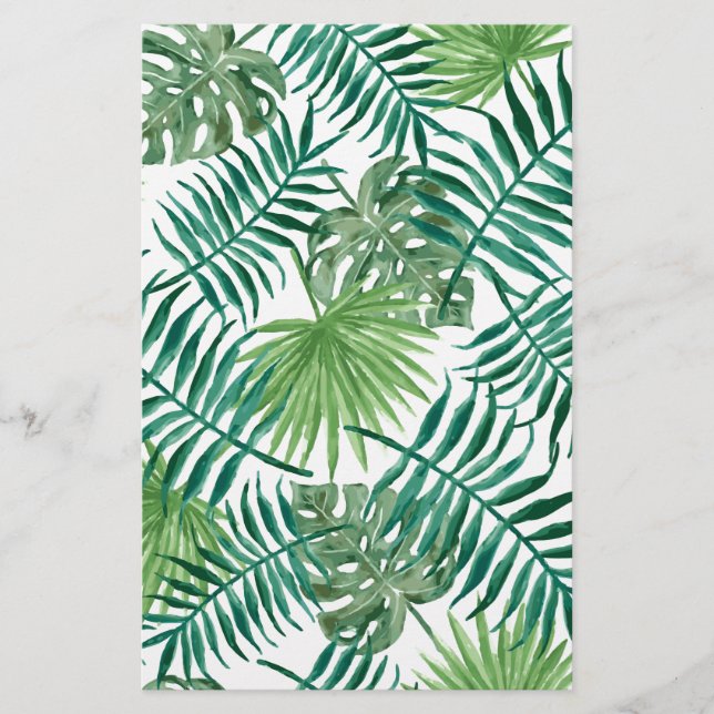 Tropical Leaves pattern Stationery (Front)