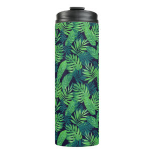 Tropical Leaves Pattern Thermal Tumbler