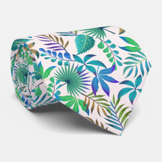 Tropical leaves pattern tie