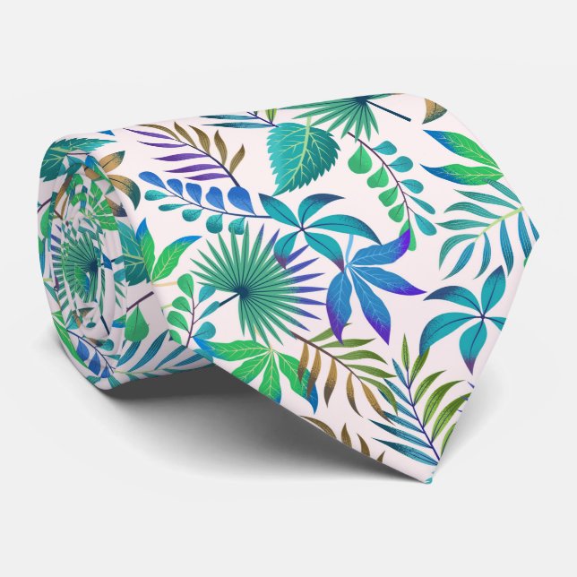 Tropical leaves pattern tie (Rolled)