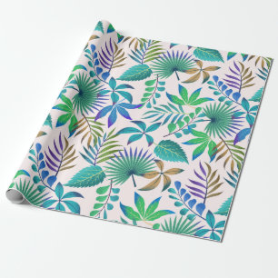 Tropical leaves pattern wrapping paper
