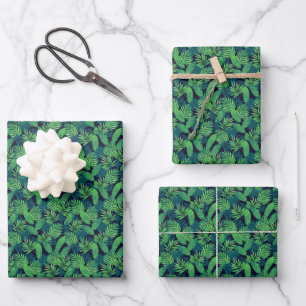 Tropical Leaves Pattern Wrapping Paper Sheet