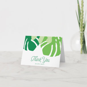 Tropical Leaves Personalised Thank You Note Card
