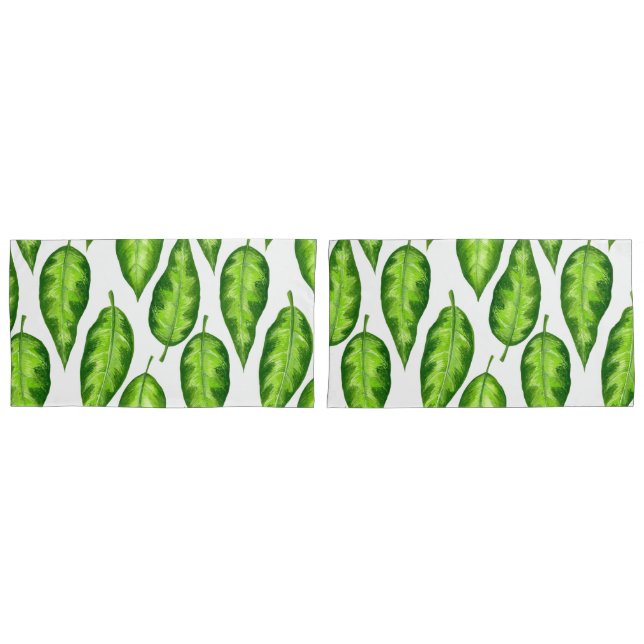 Tropical leaves pillowcase (Front-Set)