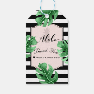 Tropical Leaves & Pineapple Wedding Elegant Favour Gift Tags