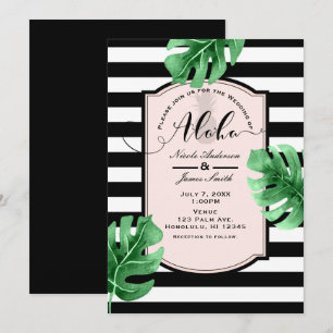 Tropical Leaves & Pineapple Wedding Invitations