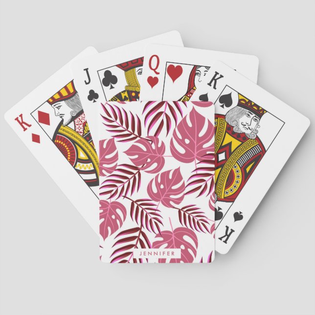 Tropical Leaves Playing Cards (Back)