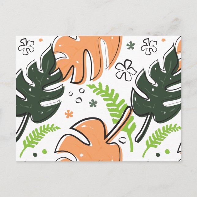 tropical leaves postcard (Front)