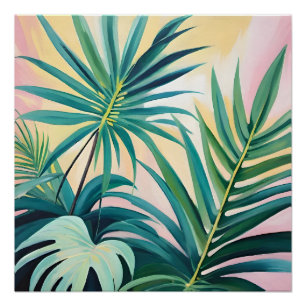 Tropical leaves poster