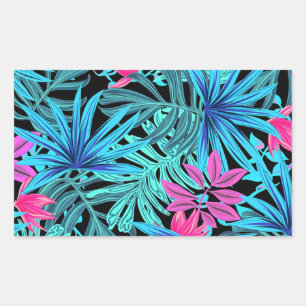 Tropical Leaves Rectangular Sticker