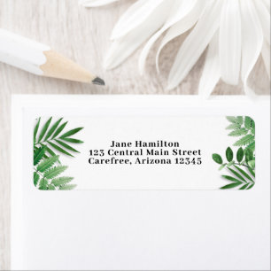 Tropical Leaves Return Address Label