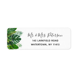 Tropical Leaves Return Address Labels