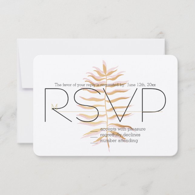 Tropical Leaves RSVP (Front)
