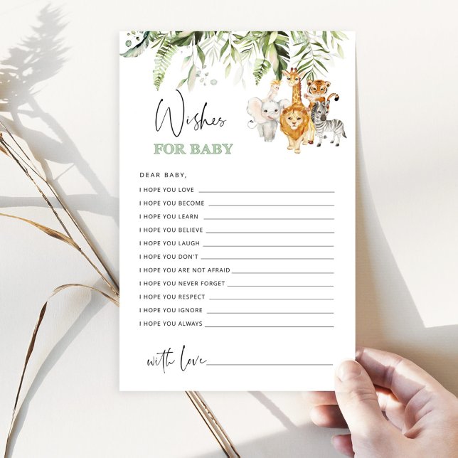 Tropical leaves safari animals wishes for baby (Creator Uploaded)
