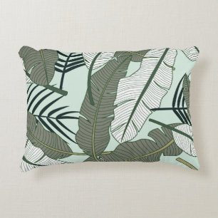 Tropical Leaves: Seamless Nature Pattern. Decorative Cushion
