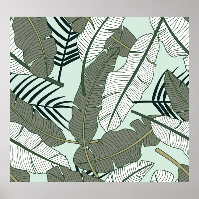 Tropical Leaves: Seamless Nature Pattern. Poster (Front)