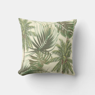 Tropical leaves seamless pattern cushion