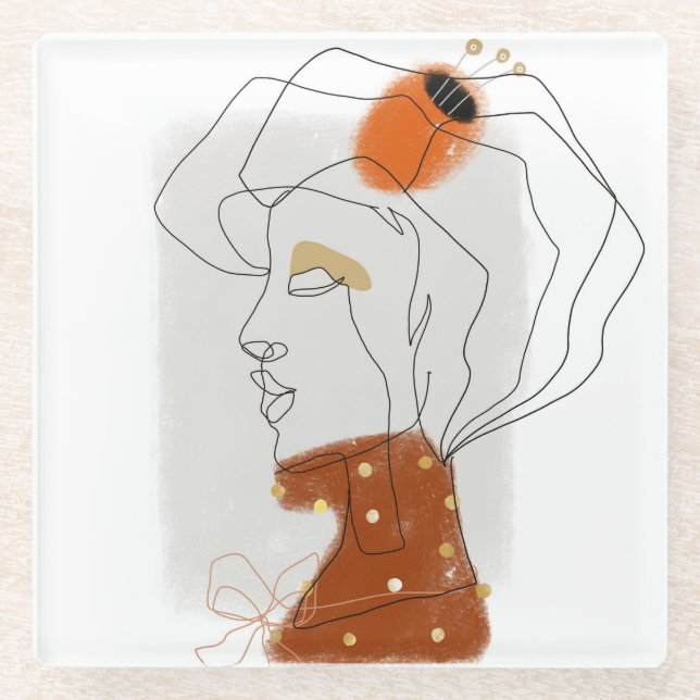 Tropical Leaves, Seamless Pattern Design. Glass Coaster (Front)