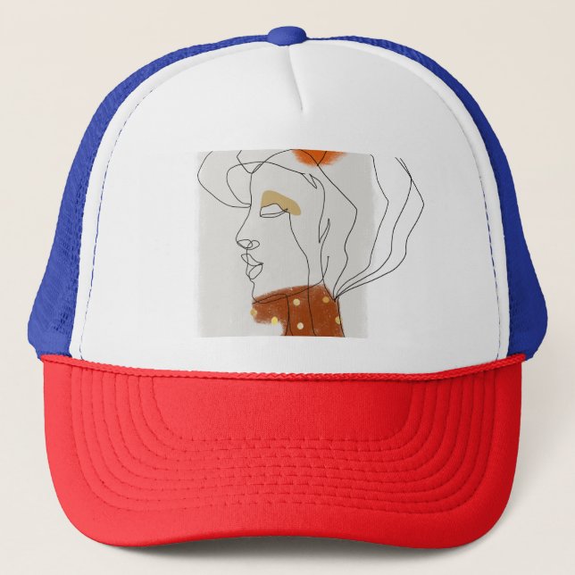 Tropical Leaves, Seamless Pattern Design. Trucker Hat (Front)