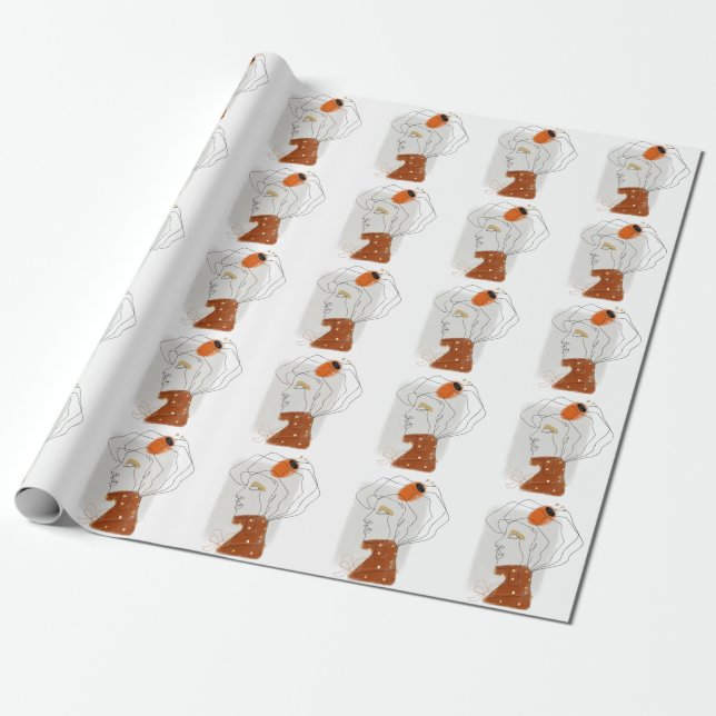Tropical Leaves, Seamless Pattern Design. Wrapping Paper (Unrolled)