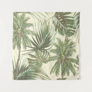 Tropical leaves seamless pattern tapestry