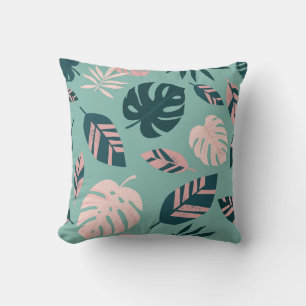 Tropical Leaves: Seamless Vintage Pattern. Cushion