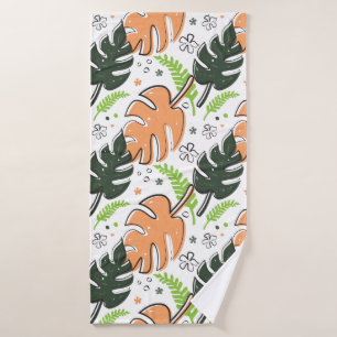 tropical leaves shower curtain bath towel