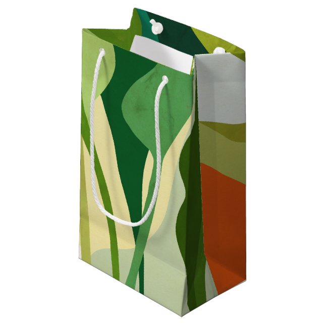 Tropical Leaves Small Gift Bag (Front Angled)
