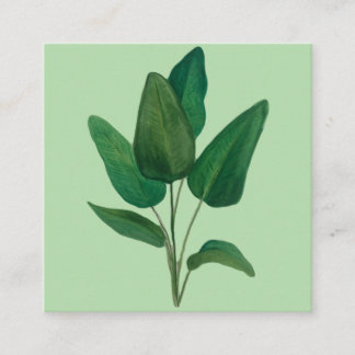 Tropical Leaves Square Business Card