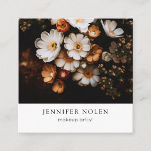 Tropical leaves square business card