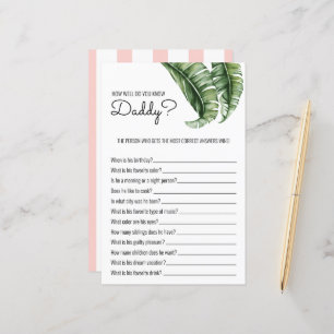 Tropical Leaves/Stripes Baby Shower Game