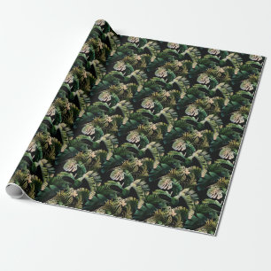 Tropical Leaves: Summer Floral Seamless Wrapping Paper