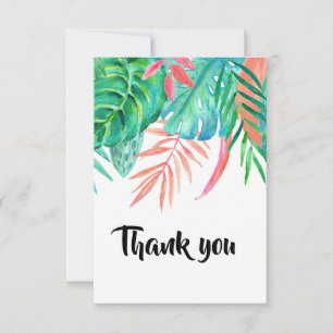 Tropical Leaves Thank You Invitation