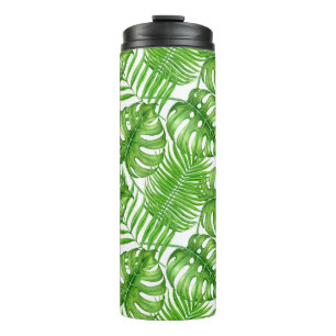 Tropical leaves thermal tumbler