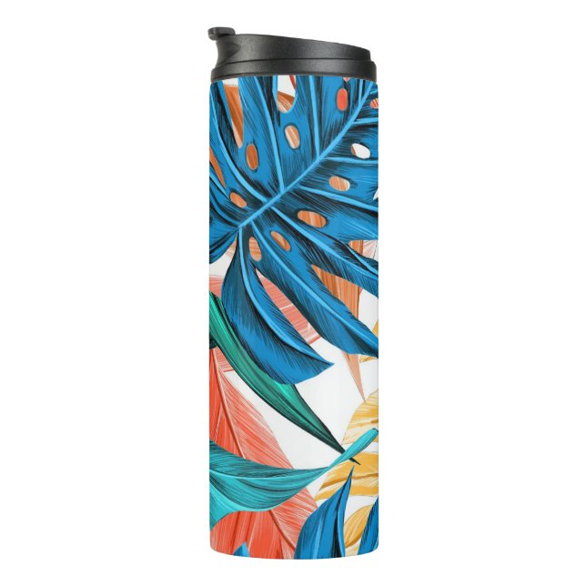 Tropical Leaves Thermal Tumbler (Rotated Right)