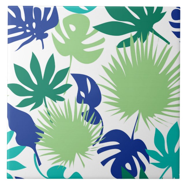 Tropical leaves tile (Front)