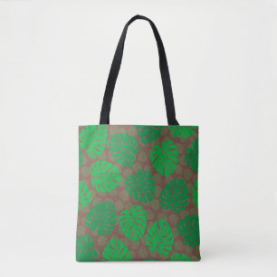 tropical leaves tote bag