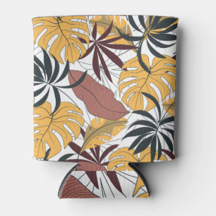 Tropical leaves: vibrant seamless background. can cooler