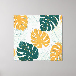 Tropical Leaves: Vintage Jungle Seal Canvas Print