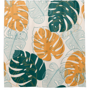 Tropical Leaves: Vintage Jungle Seal Shower Curtain