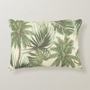 Tropical Leaves Vintage Palms Wallpaper Decorative Cushion