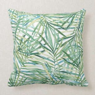 Tropical Leaves Watercolor Cushion